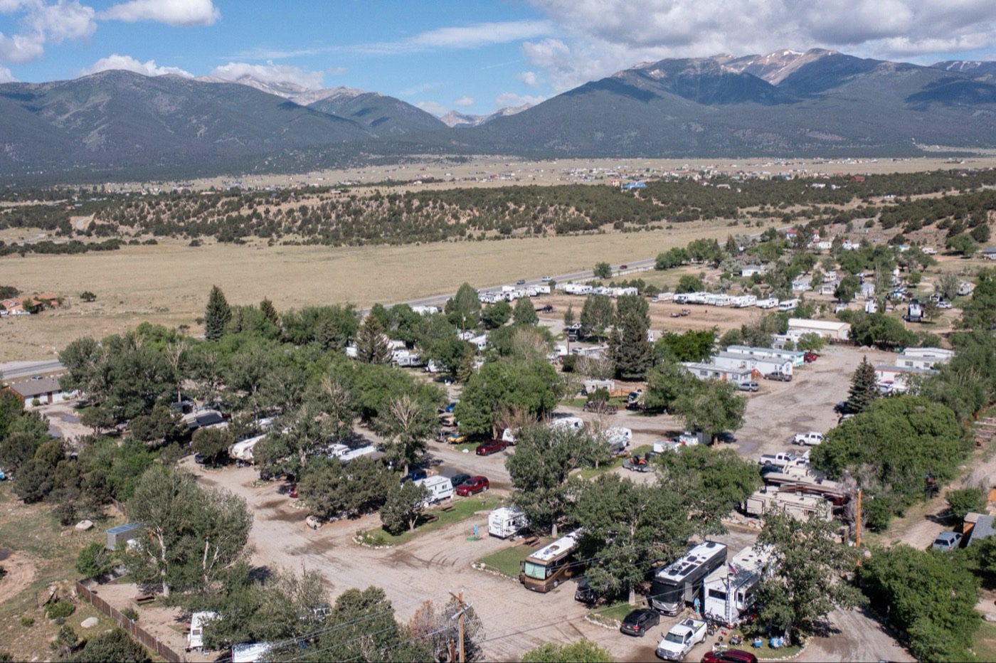 Snowy Peaks RV Park from above